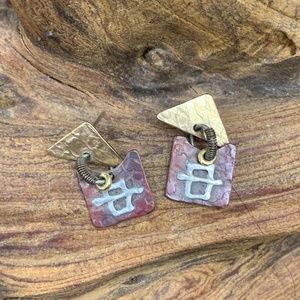 Metal Gold/Silver Dangle Earring